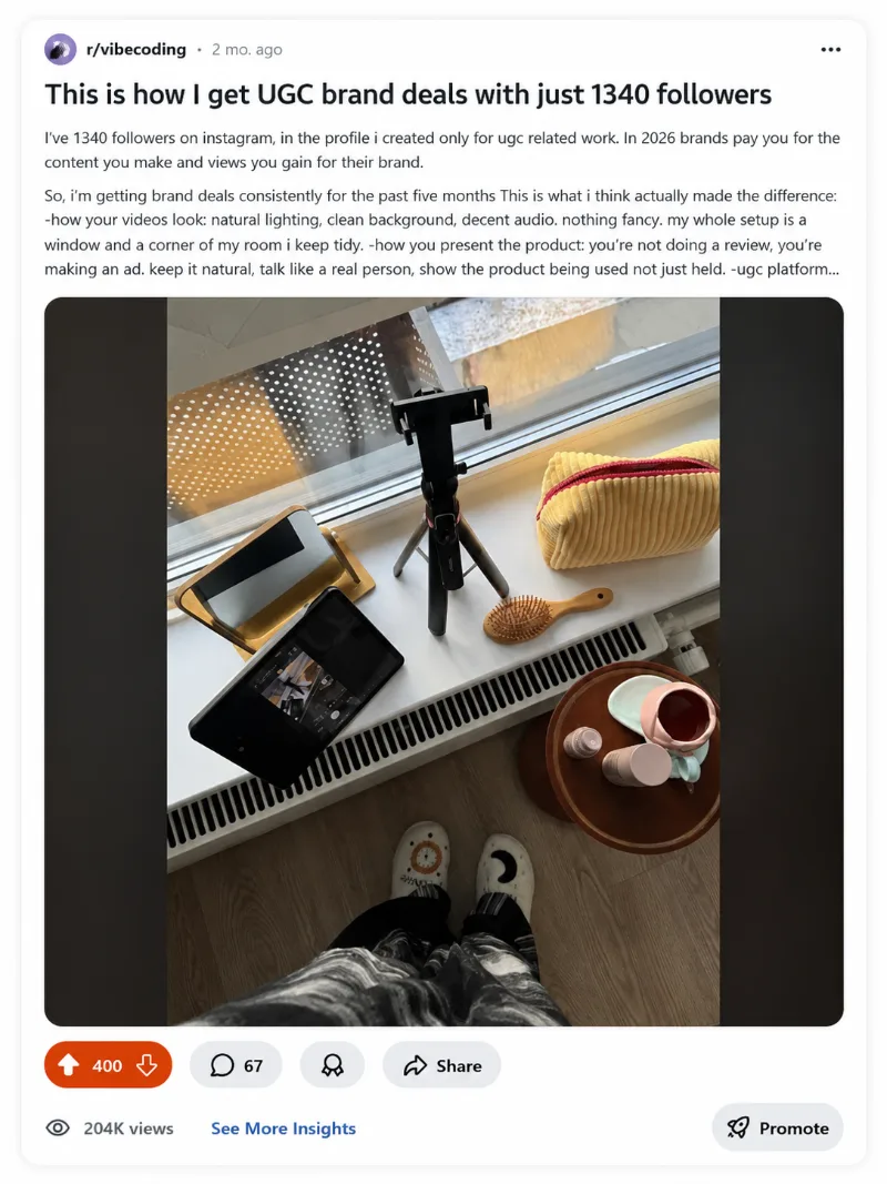 This is how I get UGC brand deals